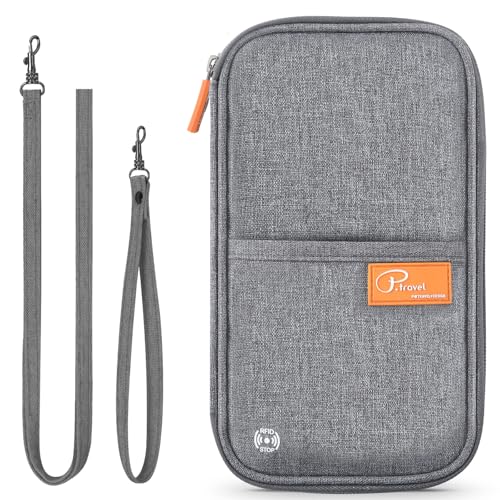 VanFn RFID Travel Passport Wallet, Family Passport Holder, Trip Document Organizer P.Travel Series - color: Pure Grey