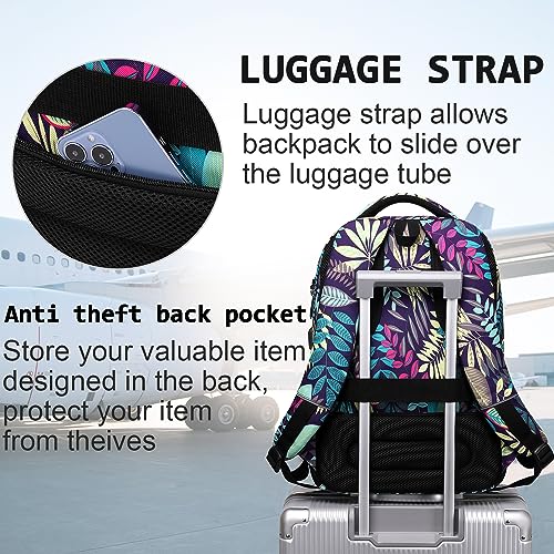 Volher Laptop Backpack,Business Travel Anti Theft Slim Durable Laptops Backpack,Water Resistant College Computer Bag for Women & Men Fits 15.6 Inch Laptop and Notebook - color: Leaf, size: 15.6 Inch, style: Laptop