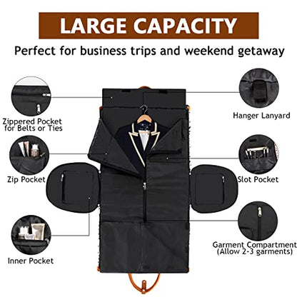 Convertible Garment Duffle Bags for Travel - Carry On Garment Bags With Toiletry Bag, Large Weekender Bags for Women Men 2 in 1 Hanging Suitcase Suit Travel Duffel Bags (Pink Leopard) - color: O-Pink Leopard