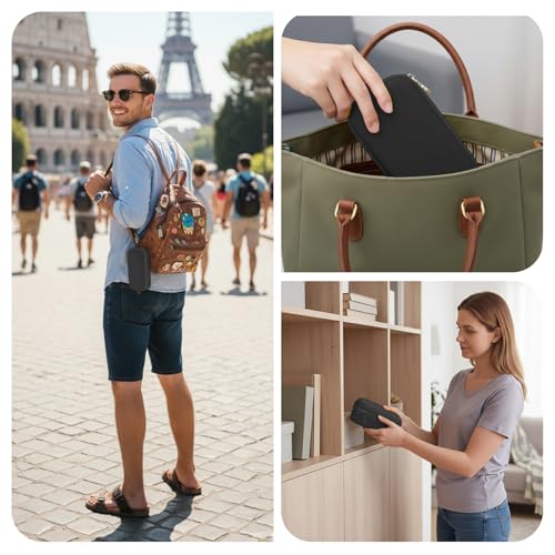 Double Eyeglasses Case,Hard Shell Glasses Case Travel Sunglasses Organizer with Adjustable Slot & Clip for Men Women - color: Black