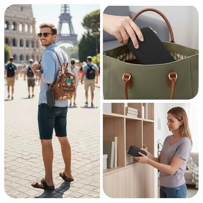 Double Eyeglasses Case,Hard Shell Glasses Case Travel Sunglasses Organizer with Adjustable Slot & Clip for Men Women - color: Black