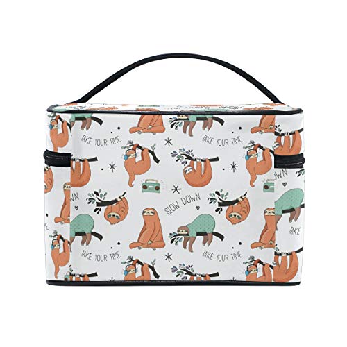 Makeup Bag Radio Sloth Travel Cosmetic Bags Organizer Train Case Toiletry Make Up Pouch - color: color11