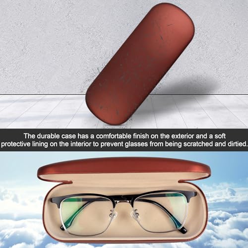 Joyberg Glasses Case, 2 Pack Eyeglass Case with Cleaning Cloth, Glasses Case Hard Shell Fits Most Glasses - color: Brown