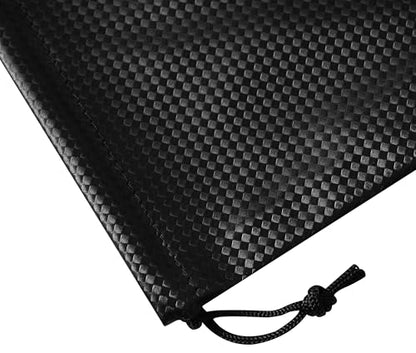 PALTERWEAR Tech-Weave PU-Coated Drawstring Bags (Set of 5) Water-Resistant, Directional-Stretch Travel Organizers for Gym, Shoes, Toiletries, Tech Gear - Durable, Wipe-Clean (Black 3D, 10 x 15 Inch) - size: 10 x 15 Inch