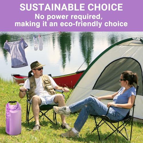 Travel Washing Machine & Retractable Clothesline - Hand Washing Machine & Portable Clothes Washer - Durable Travel Laundry Wash Bag & Camping Washing Machine - Portable Manual Clothes Washer - color: Lavander