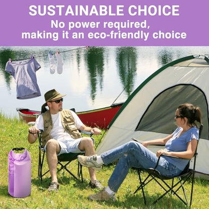 Travel Washing Machine & Retractable Clothesline - Hand Washing Machine & Portable Clothes Washer - Durable Travel Laundry Wash Bag & Camping Washing Machine - Portable Manual Clothes Washer - color: Lavander