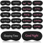 Eurzom 20 Pieces Funny Sleeping Eye Mask Bulk with Adjustable Strap Sleep Blackout Eye Mask for Night Blindfold Cover for Spa Women Men Adult Pajama Party Favors(Cute Black) - color: Cute Black