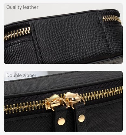 LETGO Clear Makeup Bags - TSA Approved Toiletry Bags with Zipper, Makeup Organizer for Carry-on Travel Essentials, Cosmetic Bags for Women & Men (Large Black) - color: Black, style: Large
