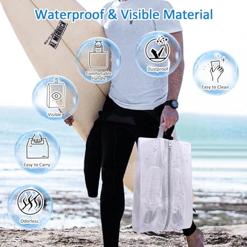 SelfTek Shoe Bags for Travel, 3 Pack 3 Size Double-Sided Zipper Shoe Bag for Men & Women, Waterproof Portable Shoe Storage Pouch with Handle, Family Travel Accessories - style: 3 Pack-3 Size