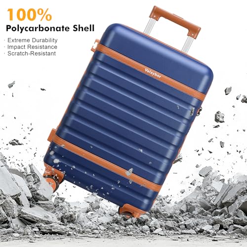 Luggage Sets 3 Piece with Spinner Wheels, Lightweight PC Hardside Suitcase with TSA Lock & YKK Zippers, 20 Inch Carry On Luggage with Travel Bag for Men and Women, Blue - color: Blue, size: 3 Piece Set (20inch)