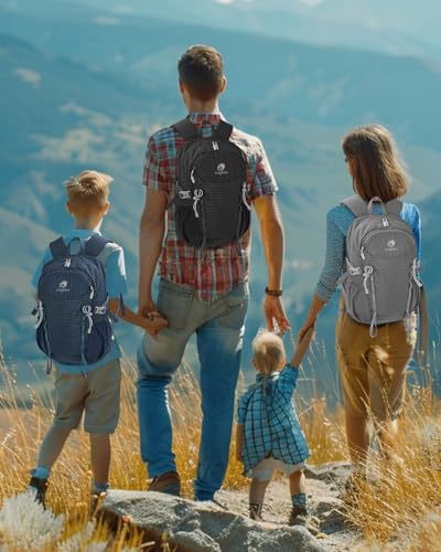 20L Small Waterproof Hiking Backpack Men Women, Lightweight Small Travel Backpack for Outdoor, Gray - color: Grey