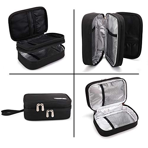 apollo walker Insulin Cooler Travel Case, TSA Approved Diabetic Medication Cooler with Ice Packs and Insulation Liner for Insulin Pens & Supplies - color: Black, size: Medium