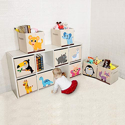 Foldable Animal Cube Storage Bins Fabric Toy Box/Chest/Organizer for Kids Nursery, 13 inch (Fox) - color: Fox