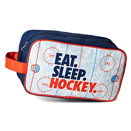 ChalkTalkSPORTS Sport Toiletry Bag - Sports Accessory Bag and Travel Kit - Multiple Sports - color: Eat Sleep Hockey
