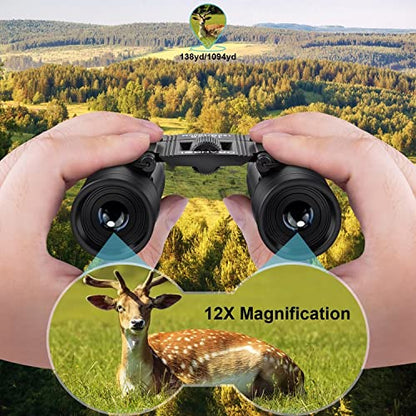 12X25 Mini Pocket Binoculars for Adults Kids, Small Compact Binoculars for Bird Watching, Opera Concert