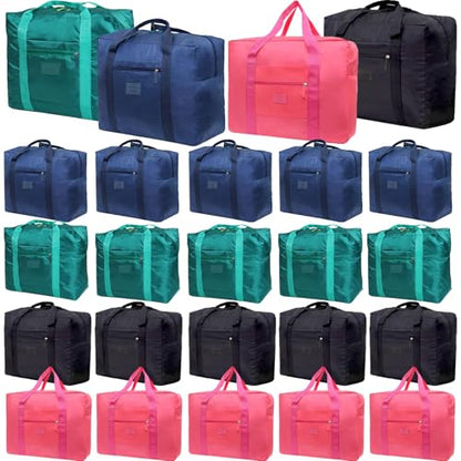 Travel Duffel Bag 24 PCS Foldable Travel Bag Carry on Luggage Bag Waterproof Tote Sports Gym Bag Lightweight Large Weekender Overnight Bag for Women and Men (24 PCS) - color: 24 PCS