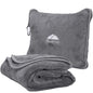 BlueHills Premium Soft Long Travel Blanket Pillow for Tall Airplane Flight Blanket Throw in Soft Bag case with Hand Luggage Belt & Backpack Clip Compact Pack Large Grey Gray T052 - color: Gray-long-t052