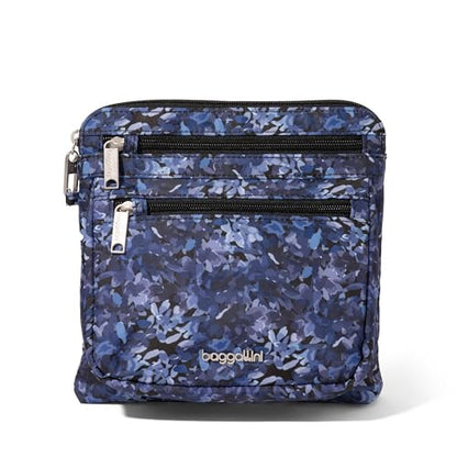Baggallini Securtex Anti-Theft Crossbody - color: Indigo Petal
