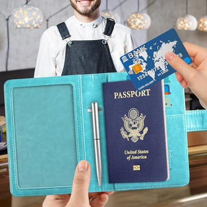 ACdream Unisex Faux Leather Passport and Vaccine Card Holder, RFID Blocking, Z-Flower, 20 x 3.5 x 2.5 in - color: Z - Flower