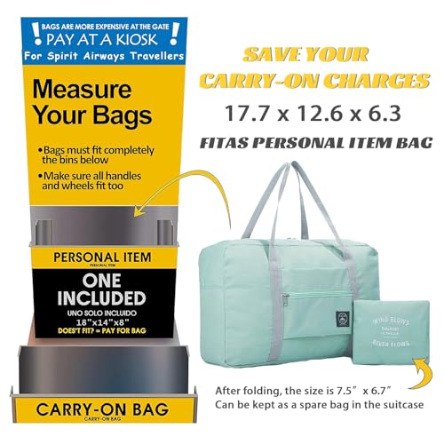 Travel Bag 12 Packes Carry on Luggage Foldable Duffel Bag Sports Gym Bag Weekender Overnight Bag Water Resistant Nylon Travel Duffel for Men Women (Green 12PCS) - color: Green 12