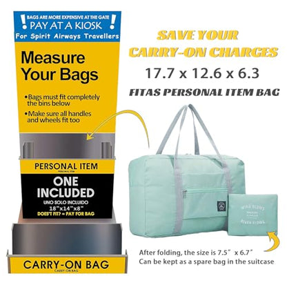 Travel Bag 12 Packes Carry on Luggage Foldable Duffel Bag Sports Gym Bag Weekender Overnight Bag Water Resistant Nylon Travel Duffel for Men Women (Green 12PCS) - color: Green 12