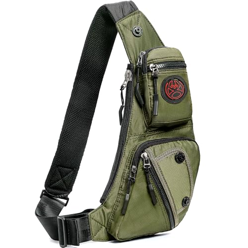 NICGID Sling Bag Chest Shoulder Backpack Crossbody Bags Casual Daypack for Men Women (Army green-2620N) - color: Army Green-2620n