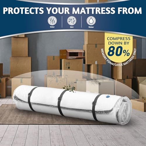 Vacuum Mattress Bag for Memory Foam and Latex - Sealed for Easy Movement, Transport and Storage (Twin/Twin-XL) - size: Twin/ Twin XL