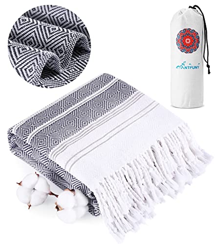 Turkish Beach Towel Quick Dry Sand Free Mens Birthday Gift Ideas for Dad Father Day Husband Brother Uncle Boyfriend in Law Male Boss Grandpa Him Retirement 60th 50th 40th 30th Wife Daughter Son - color: Thicker Black, size: 72 x 36 inch