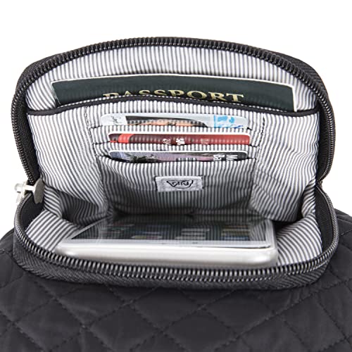 Travelon Anti-Theft Boho Insulated Water Bottle Tote - color: Black Solid