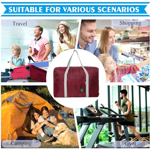 Travel Bag 36 Packes Carry on Luggage Foldable Duffel Bag Sports Gym Bag Weekender Overnight Bag Water Resistant Nylon Travel Duffel for Men Women - color: 9Black 9Pink 9Green 9Red