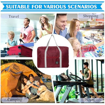 Travel Bag 36 Packes Carry on Luggage Foldable Duffel Bag Sports Gym Bag Weekender Overnight Bag Water Resistant Nylon Travel Duffel for Men Women - color: Red 36