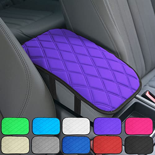 FH Group Neosupreme Purple Diamond Pattern Center Console Pad – Water-Resistant Armrest Cover Protector for Cars, SUVs & Trucks - color: Purple, style: Console Cover (Diamond)
