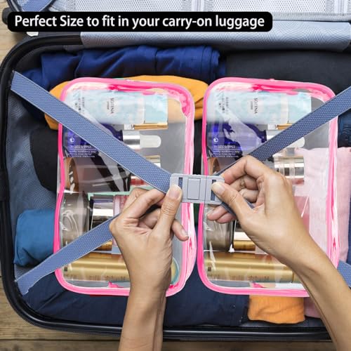 Tbestmax 10 Pcs Clear Cosmetic Bags Small Makeup Bags Portable Waterproof Travel Toiletry Bags Organizer Rose Red, 7.5"x 4.8"x 2.3" - color: Medium - Rose Red
