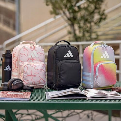 adidas Kids Santiago Lunch Bag – Insulated Cooler Lunchbox for Girls & Boys, 8L - color: Bow Print Pink Tint/Pink Tint/4
