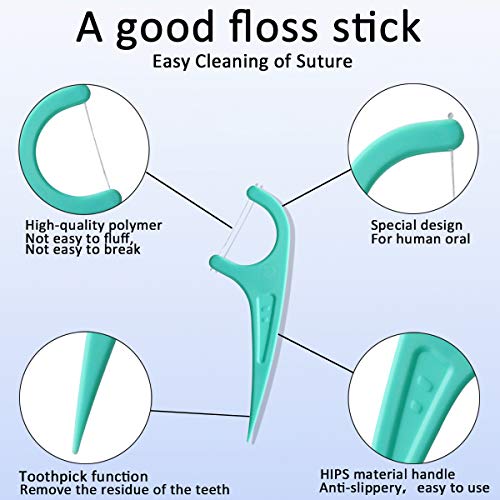FAMILIFE Floss Picks, 240 Count Mint Dental Floss Cleaner, Tooth Picks Flossers with 4 Travel Handy Cases, Helps to Fight Tooth Decay and Keep Your Teeth Clean, Flossing Sticks for Family - color: Mint 240 Pcs