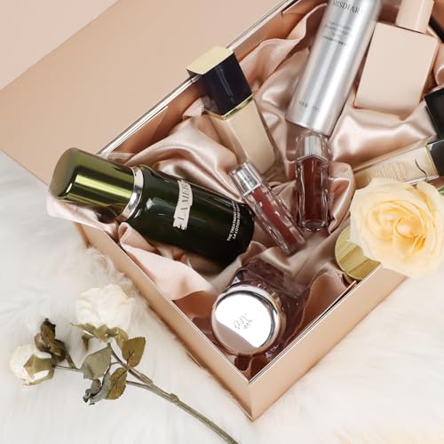 LFBOX Rose Gold Gift Box with Magnetic Lid 13.8x8.3x4.4 in, Bridesmaid Groomsman Proposal Box, Large Rectangle Storage Box 5 Pack - color: Rose Gold, size: 1 count (Pack of 5)