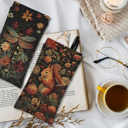 Eyeglass Cases 4 Pack,Boho Floral Pattern Sunglasses Case,PU Leather Soft Eye Glass Pouch for Women Men Student - color: Brown