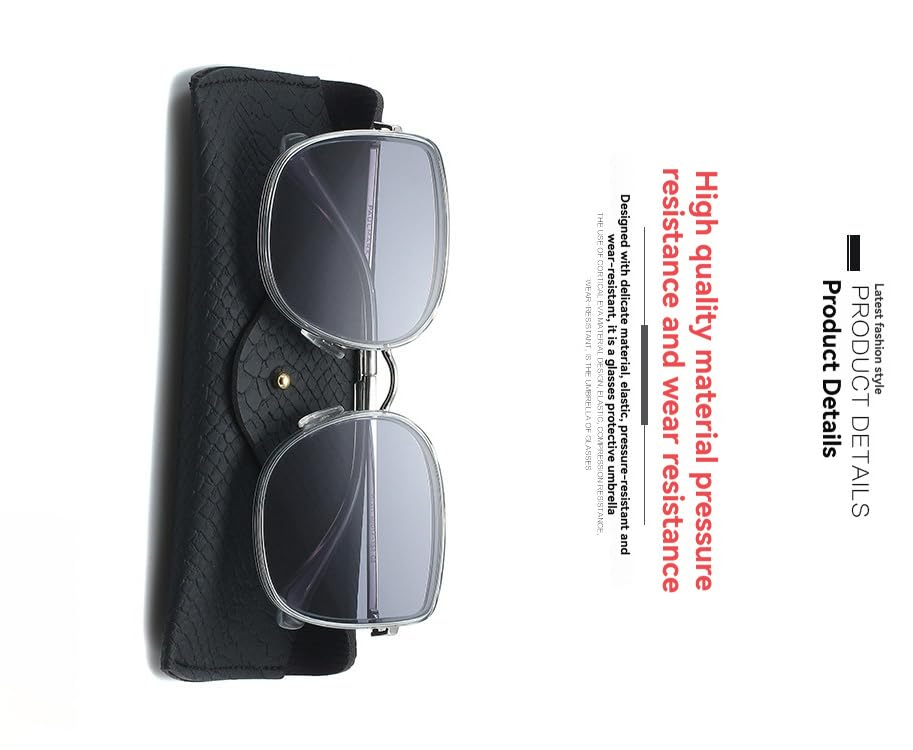 Portable Leather Glasses Case Anti-pressure Glasses Bag Coin Purse Storage Bag Suitable for Men and Women - color: Snake Print White