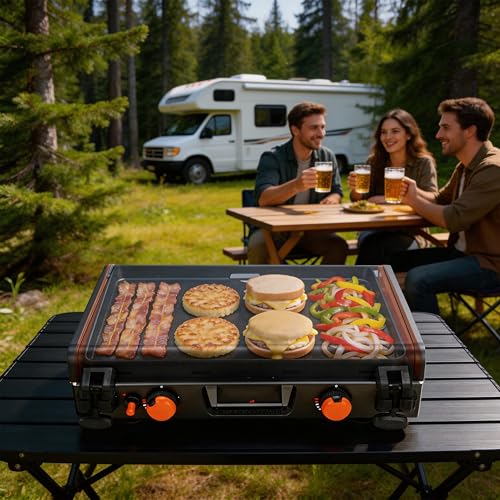 Replacement Grill Lid for Blackstone Adventure Ready 12 x 14 Side Burner and 20 x 14 2 Burner Camping Griddle, Heavy Duty Hood Cover with Reinforced Hinges, Griddle Lid for Blackstone Camping Griddle - size: Griddle lid