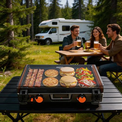 Replacement Grill Lid for Blackstone Adventure Ready 12 x 14 Side Burner and 20 x 14 2 Burner Camping Griddle, Heavy Duty Hood Cover with Reinforced Hinges, Griddle Lid for Blackstone Camping Griddle - size: Griddle lid