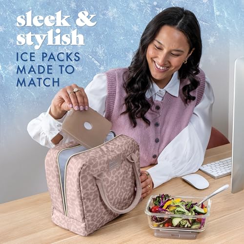 Cool Coolers by Fit & Fresh Slim Ice Packs, Quick Freeze Reusable Ice Packs for Lunch Boxes & Coolers, Long-Lasting, Space Saving Lunch Ice Packs, Taupe, 4Pk - color: Taupe (4 Pack)