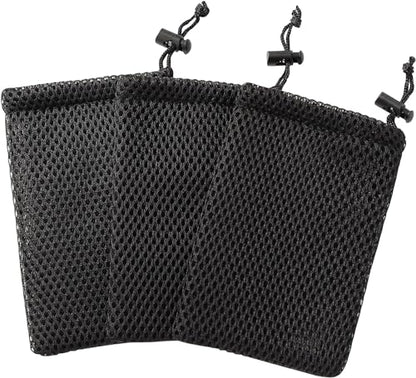10pcs Nylon Mesh Drawstring Bag, 6 x 4 Inch Small Storage Pouch String Bags for Mini Stuff MP3 Charger Earphone Key, Travel Kit Organizer for Lipstick Cosmetic Jewelry, Black