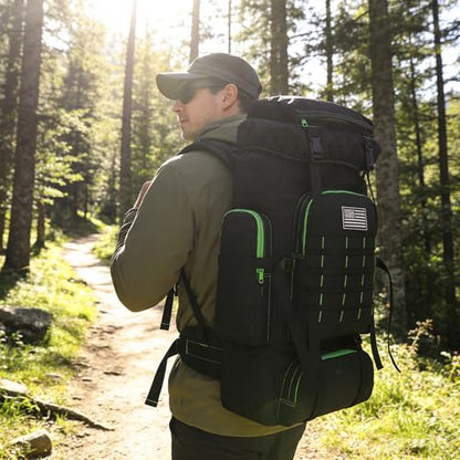 Hiking Backpack for Men 70L/100L Camping Backpack Military Rucksack Molle 3 Days Assault Pack for Climbing | Camping Backpack - color: 70l-blackgreen