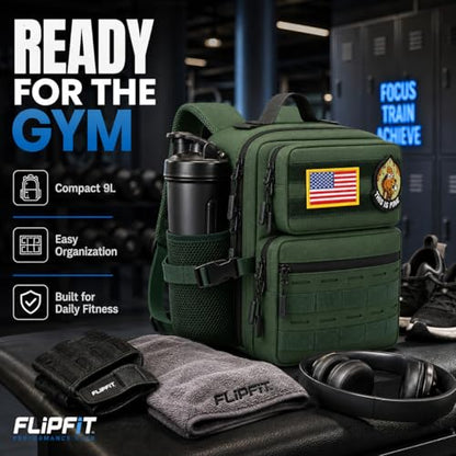 9L Mini Tactical Backpack for Men Women,Small Military Tactical Backpack for Sport,Gym,Hiking,Travel,Camping (Army Green) - color: Army Green