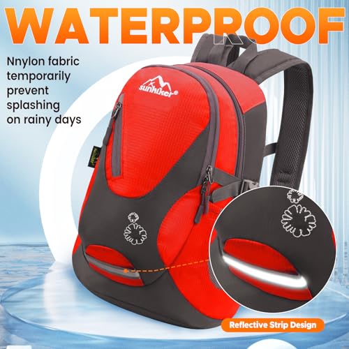 sunhiker Small Hiking Backpack Women Men 20L Lightweight Travel Backpack Daypack Casual Backpack For Cycling Outdoor Camping - color: Red