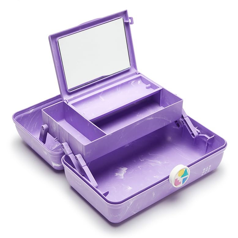 Caboodles On-The-Go Girl Retro Case, Lavender Marble, 13x8x5.75 Inch (Pack of 1) - color: Lilac Marble