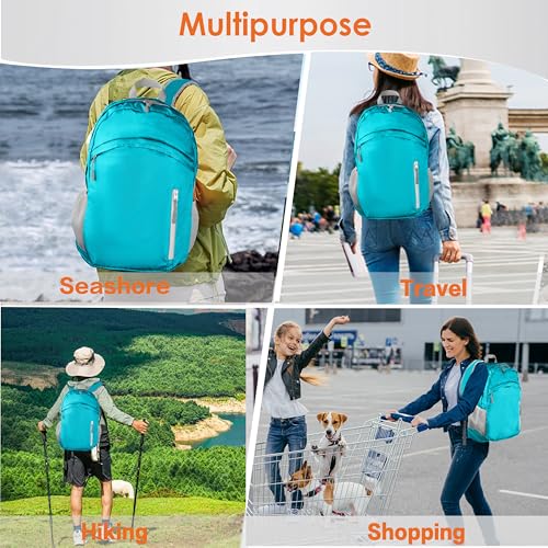 Waterproof Foldable Backpack Dry Storage Lightweight Daypack 35L Outdoor Backpack for Beach Men Women Sky Blue - color: Blue3