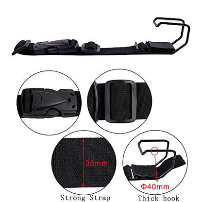 Vigorport Luggage Hook Strap,J Hook for add a Bag Luggage,Multi Adjustment Bag Strap Hook with Hands Free(Black-Large Size) - size: Large size/Standard buckle