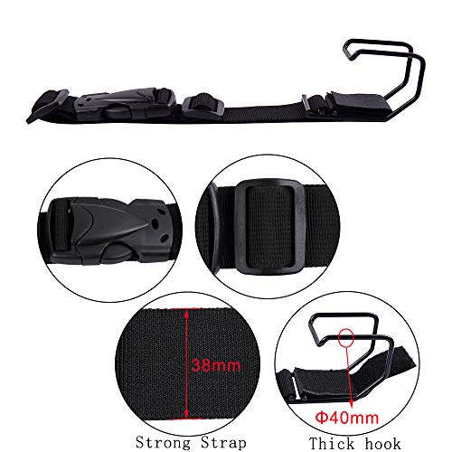 Vigorport Luggage Hook Strap,J Hook for add a Bag Luggage,Multi Adjustment Bag Strap Hook with Hands Free(Black-Large Size) - size: Large size/Standard buckle