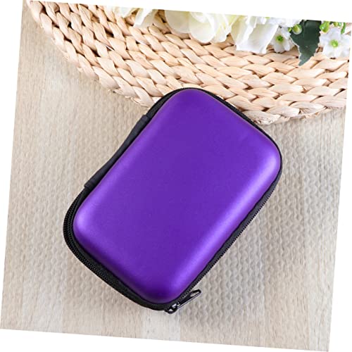 Eva Earphones Case Cable Storage Compact Travel Organizer Pouch Cable Organizer Case - color: Purple